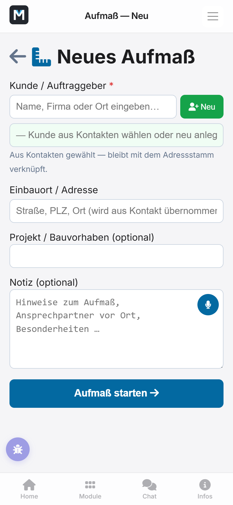 Positions-Wizard mit Live-Zeichnung