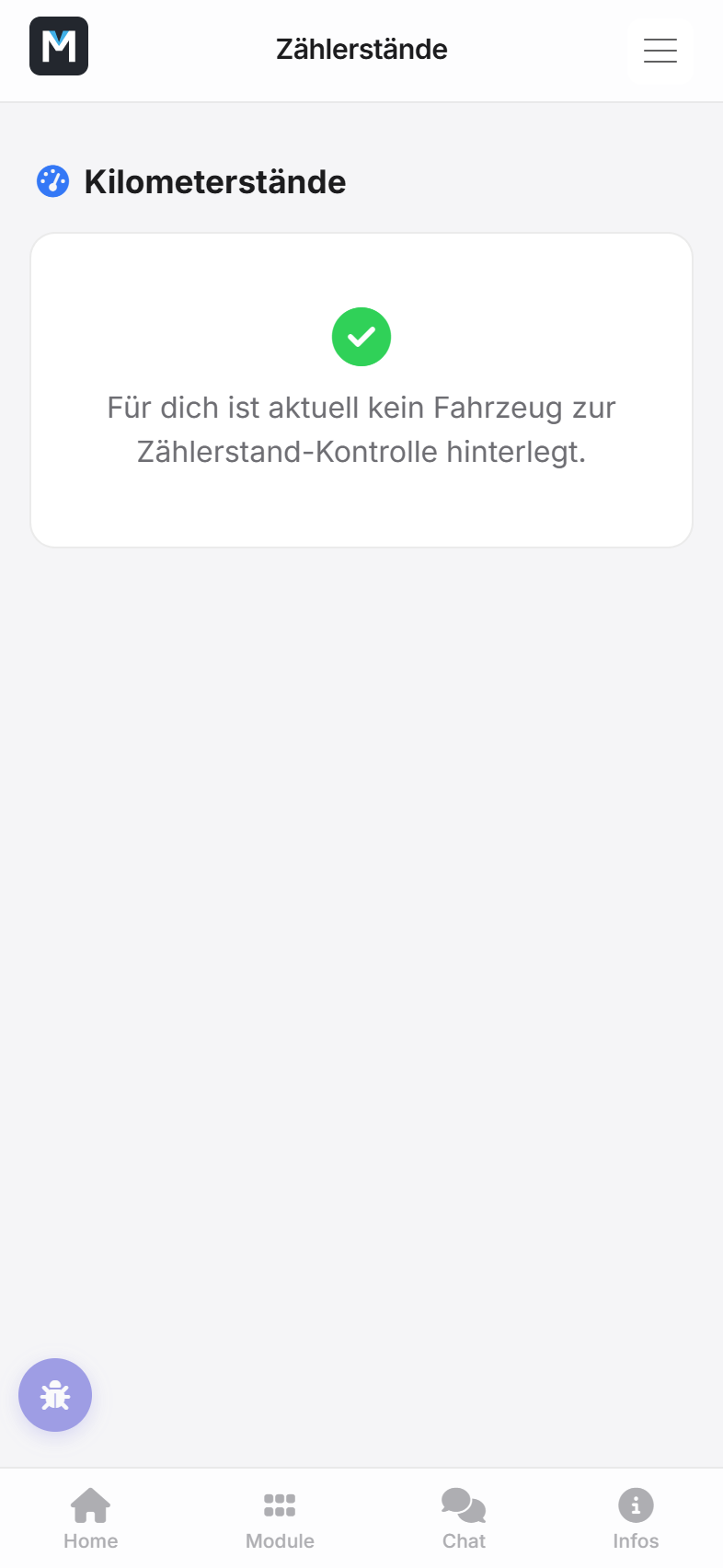 Fahrzeugliste für Kilometerstände